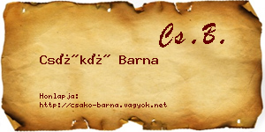Csákó Barna névjegykártya